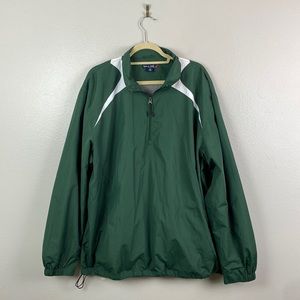 Sport Tek by Port Authority | Men's Green Quarter Zip Windbreaker Pull-Over 2XL